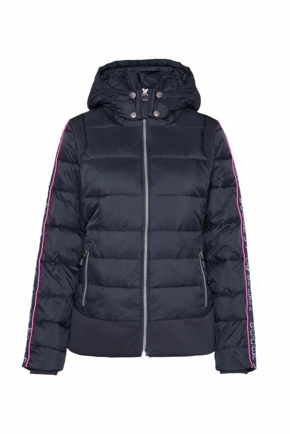 Winterjacke mit Logo-Tape und Stretchbund nautic navy