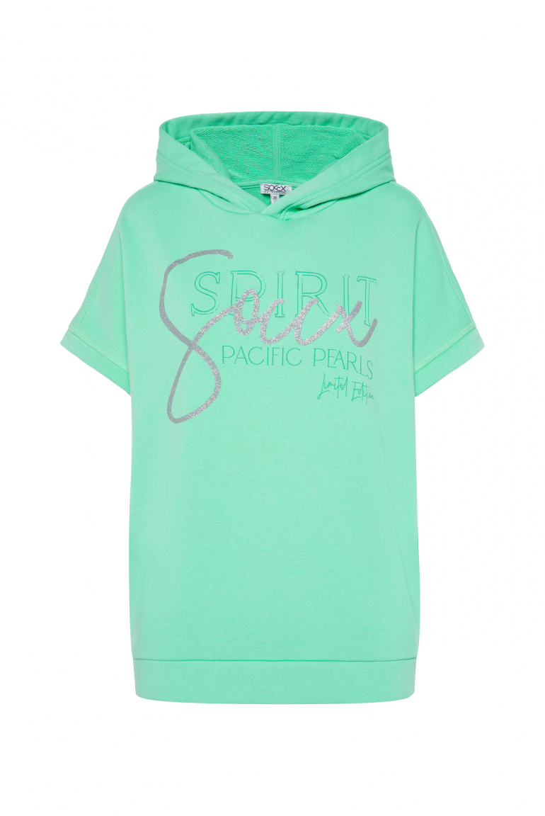 Ärmelloser Oversized Hoodie mit Artwork mint leaf