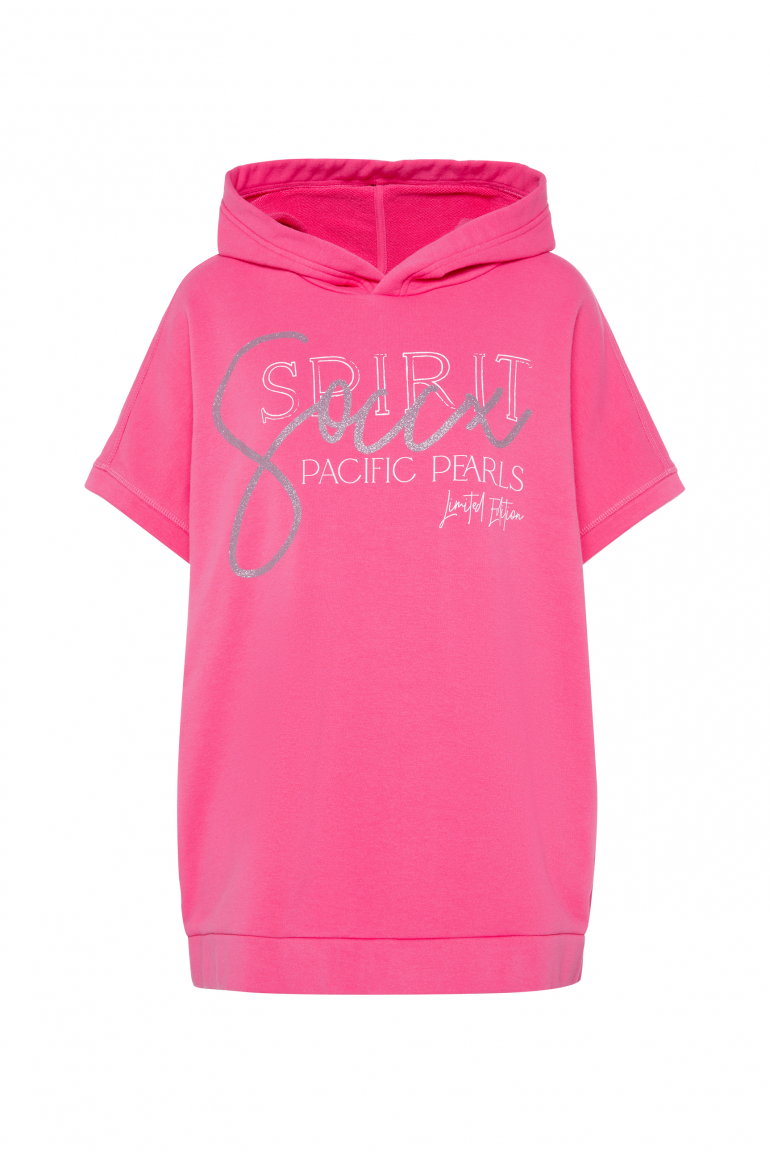 Ärmelloser Oversized Hoodie mit Artwork pink