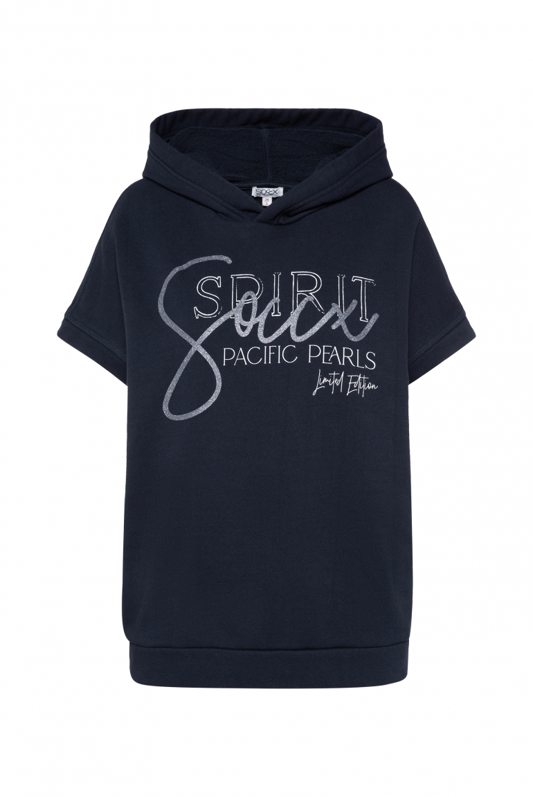 Ärmelloser Oversized Hoodie mit Artwork blue navy