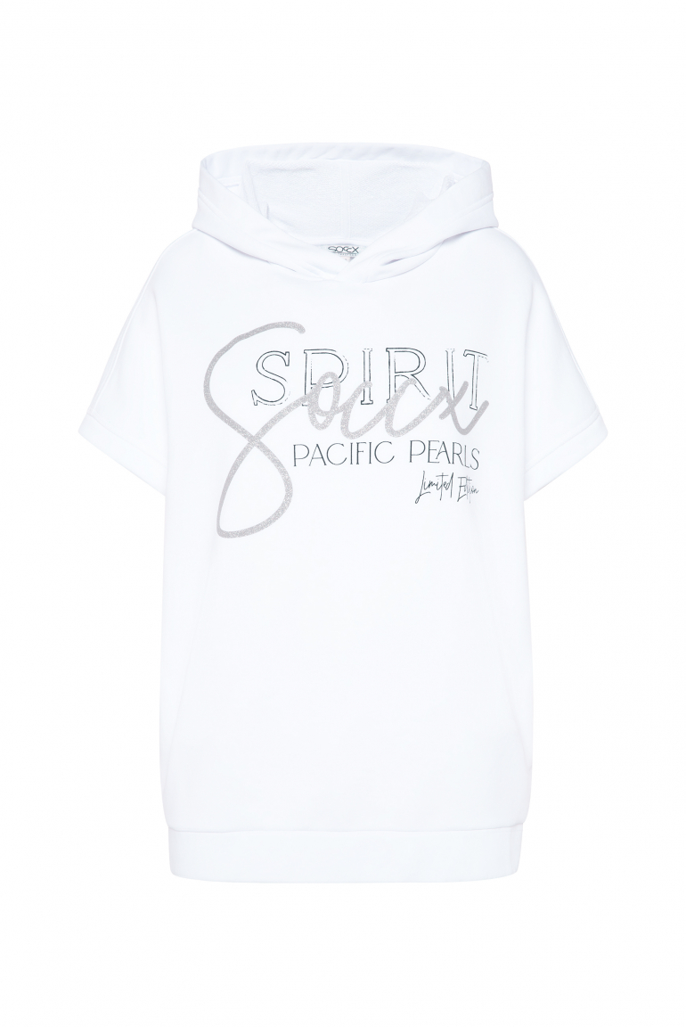 Ärmelloser Oversized Hoodie mit Artwork opticwhite