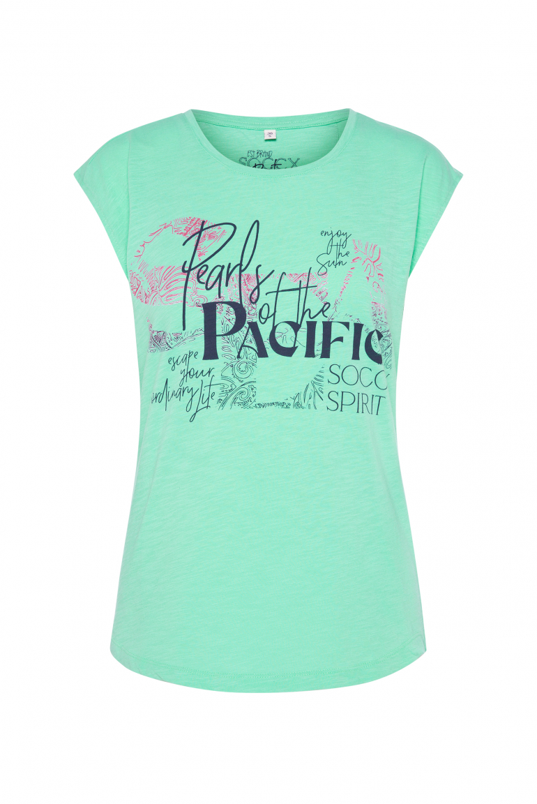 Ärmelloses Shirt mit Print Artwork mint leaf