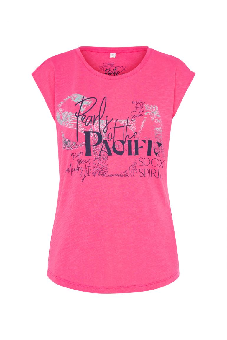 Ärmelloses Shirt mit Print Artwork pink