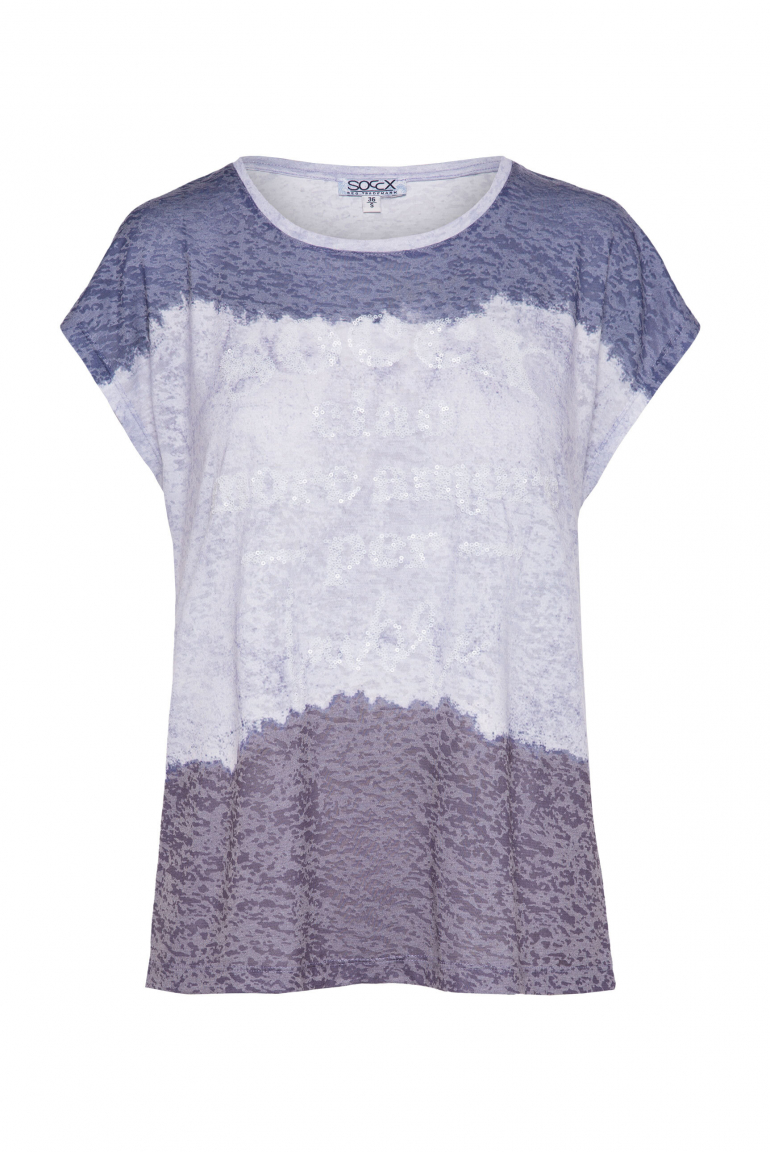 Ausbrenner-Shirt mit All Over Print und Pailletten soft sky