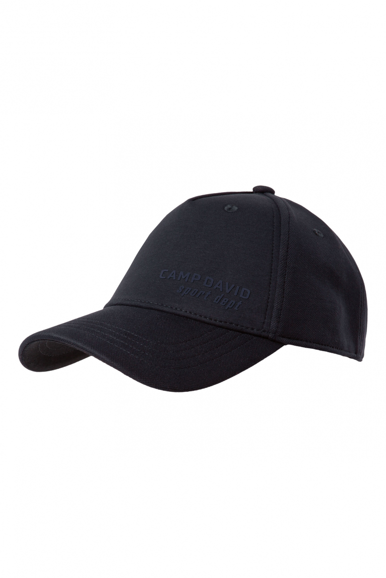 Base Cap aus Interlock-Jersey mit Logo Print blue navy