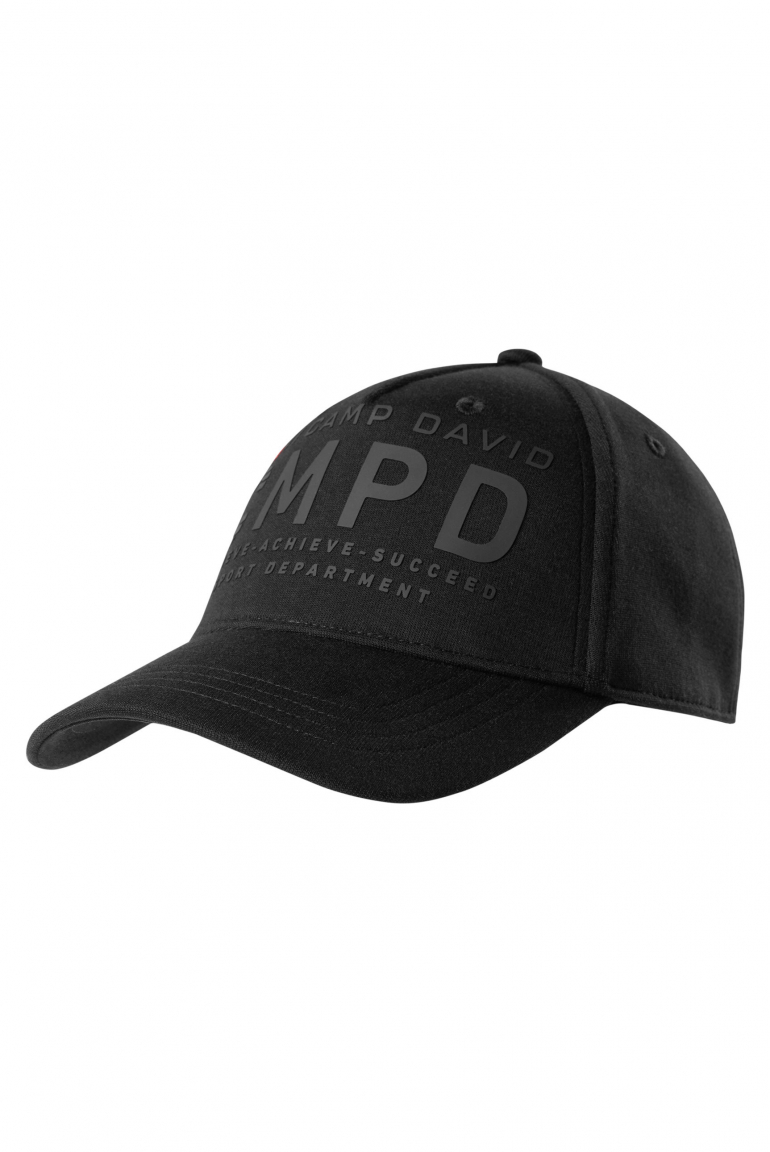 Base Cap aus Interlock mit Logo Design black