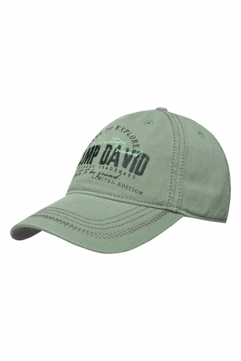Base Cap mit Artwork und Zickzacknaht deep green