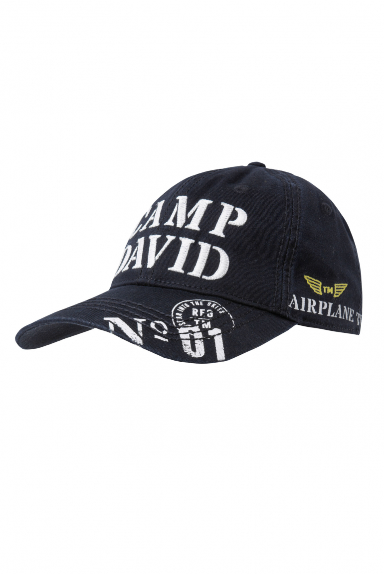 Base Cap Stone Washed mit Logo-Stickerei und Prints blue navy