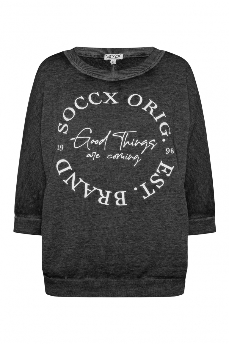 Basic Sweatshirt mit verkürzten Fledermausärmeln black
