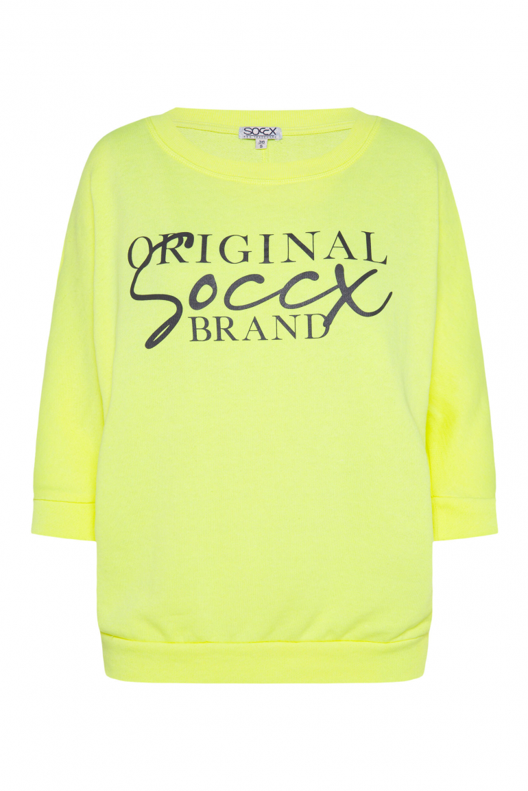 Basic Sweatshirt mit verkürzten Fledermausärmeln summer lime