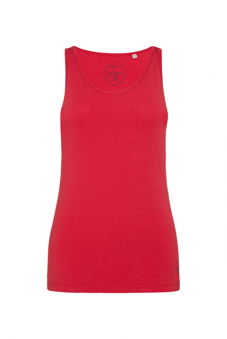 Basic Top mit Mini Logo Print red
