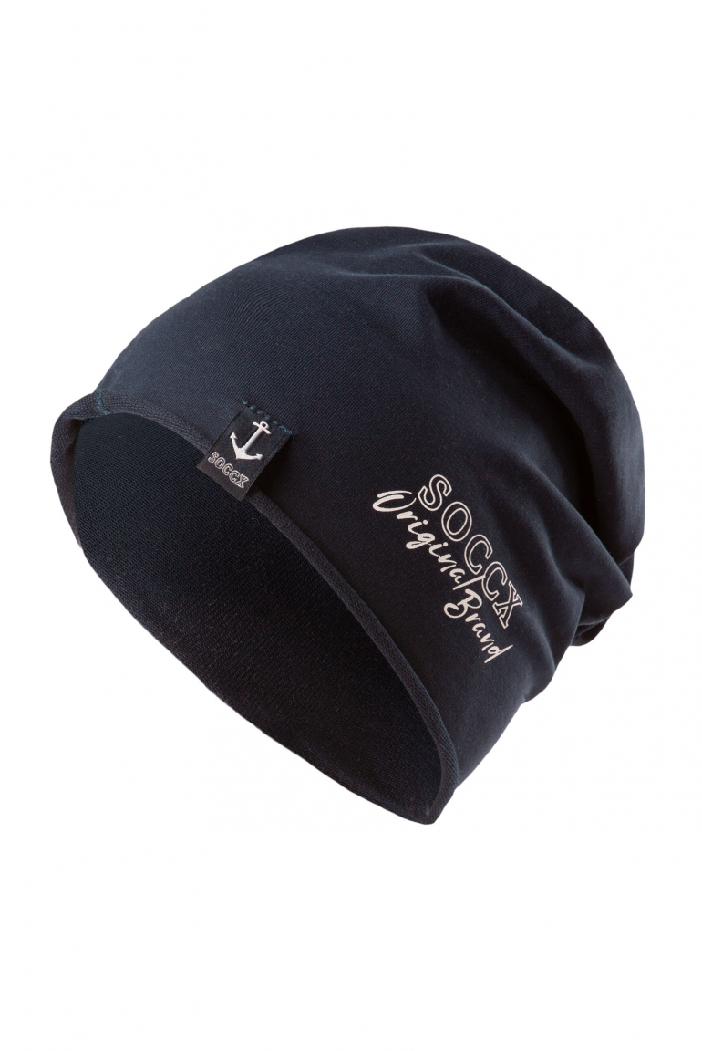 Beanie aus Jersey mit Logo Print blue navy