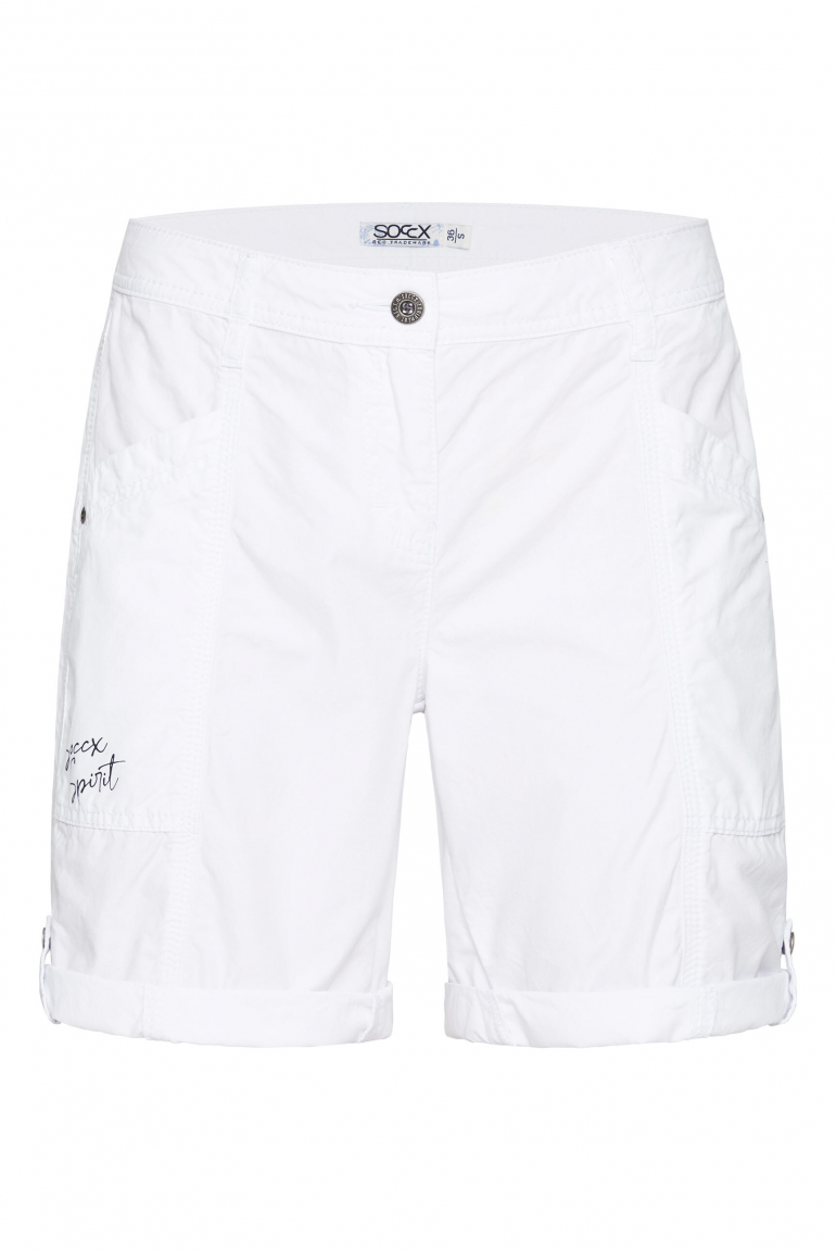 Bermuda mit Turn-Up-Saum opticwhite