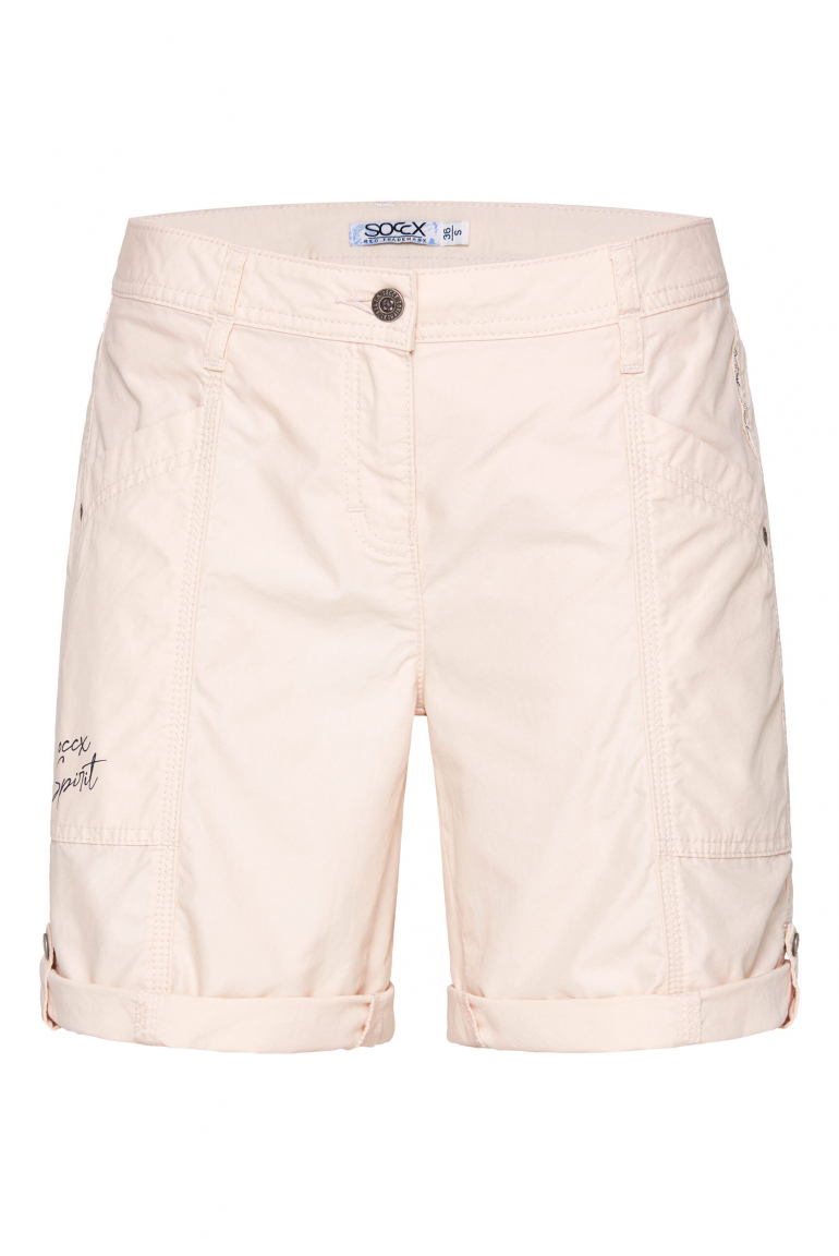 Bermuda mit Turn-Up-Saum milky beige