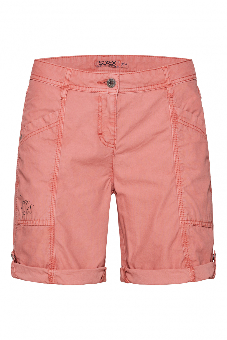 Bermuda mit Turn-Up-Saum beachy red