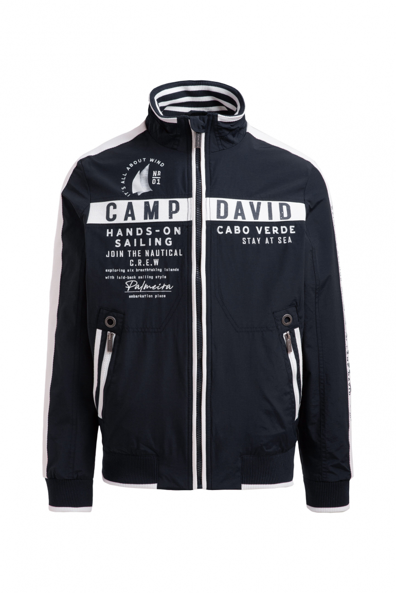 Blouson mit Logo-Tapes und Artworks blue navy