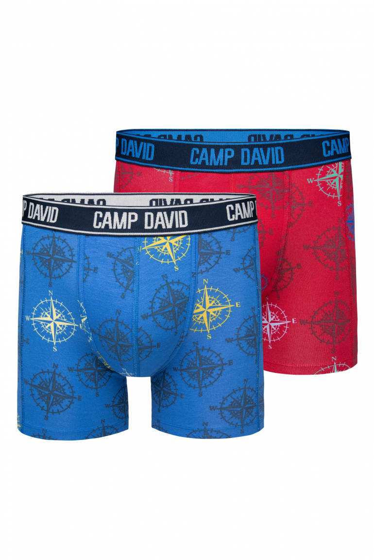 Boxershorts mit All Over Print, 2er-Pack electric blue / red
