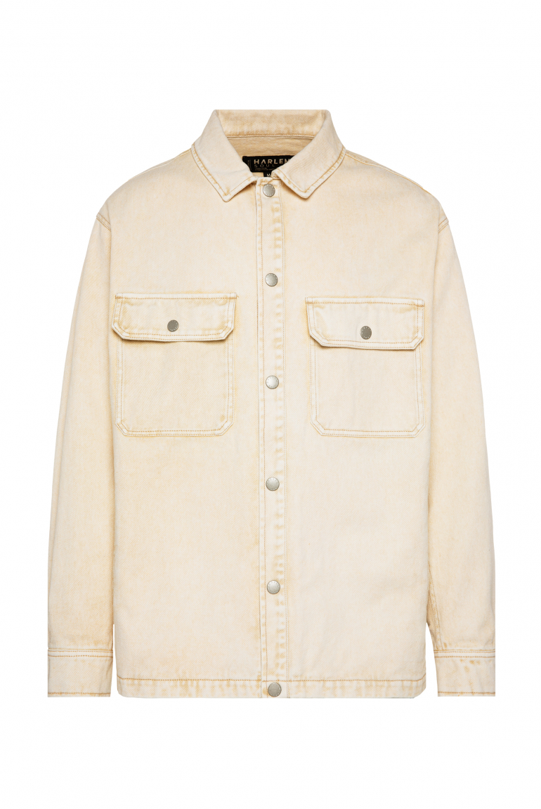BRAD-LEY Unisex Overshirt Acid Washed sand