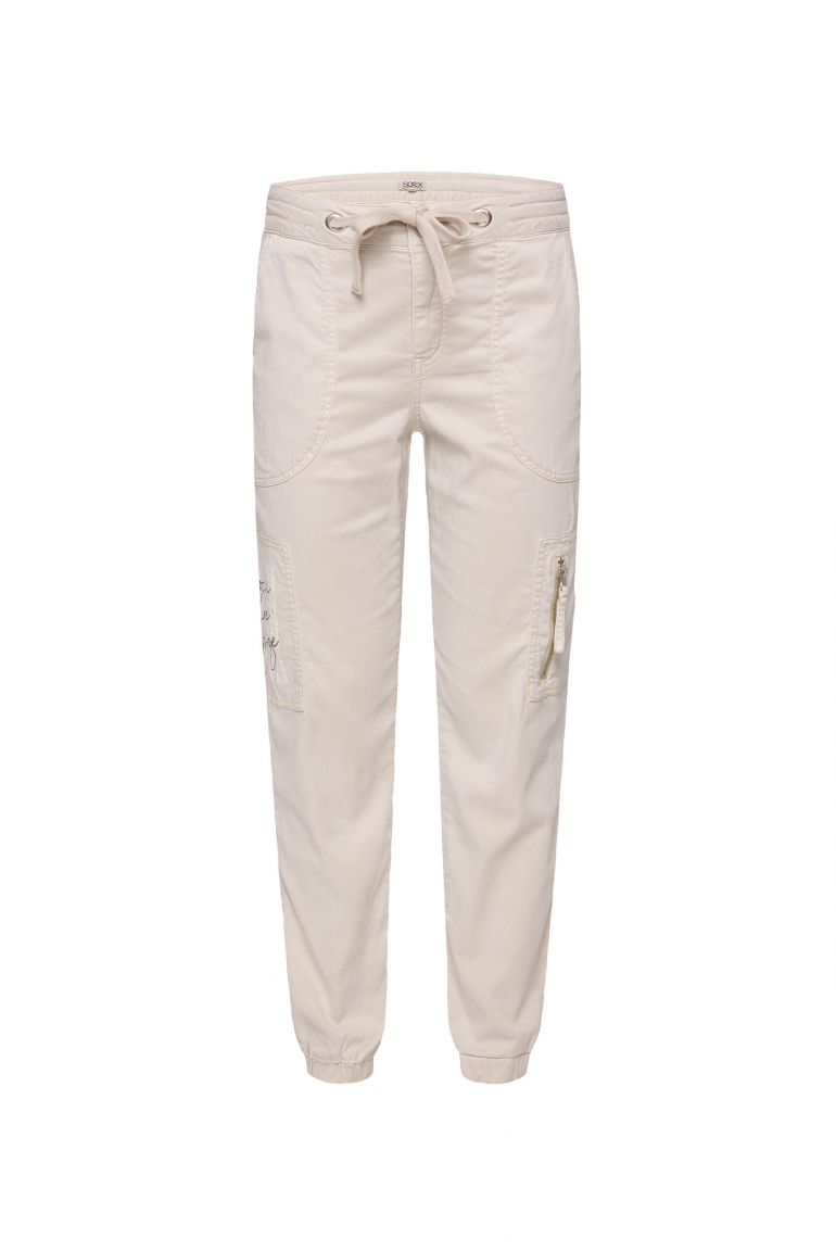 Cargohose mit Print Artwork stone beige