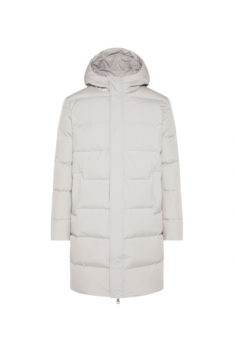 Daunen-Parka mit Kapuze stone