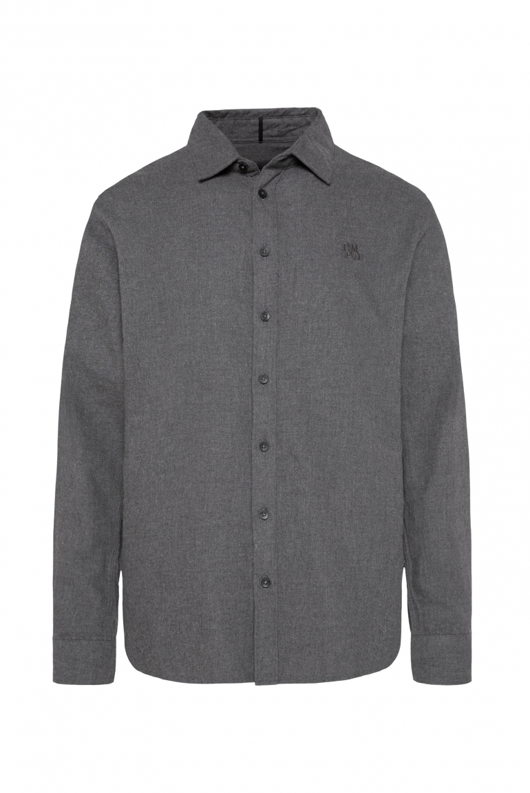 Flanell-Langarmhemd mit Logostick iron grey