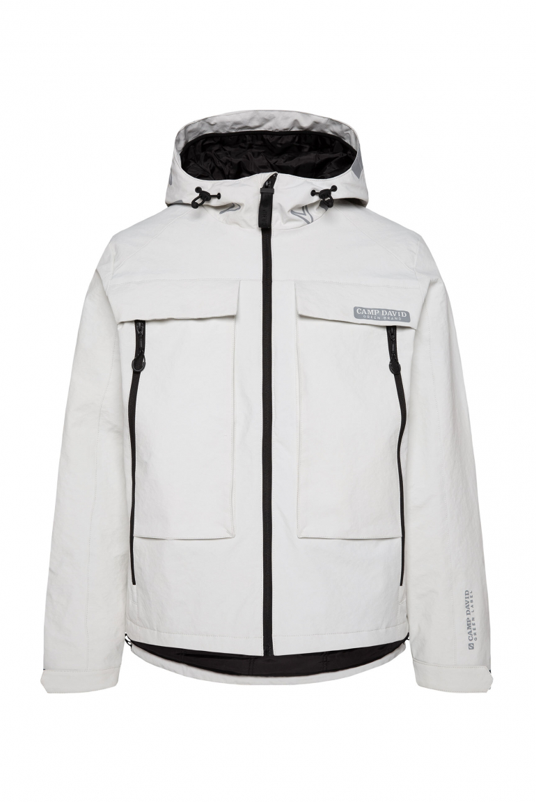 Funktionsjacke mit Kapuze ash