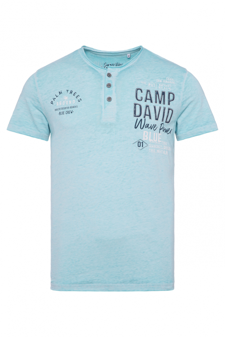 Henley-Shirt mit Ausbrenner-Effekten und Artworks fresh breeze