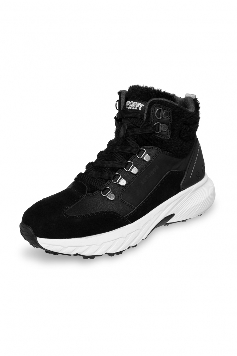High Top Sneaker mit Kunstfell-Details black