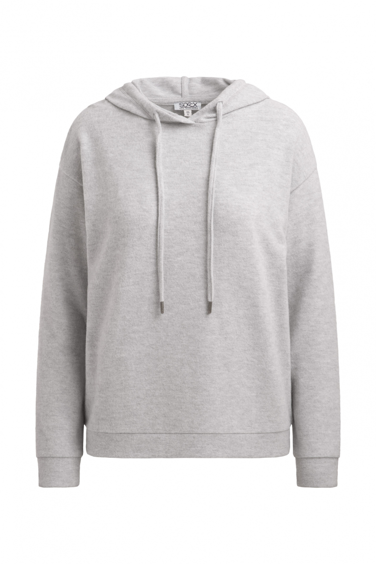 Hoodie aus Flauschstrick grey melange