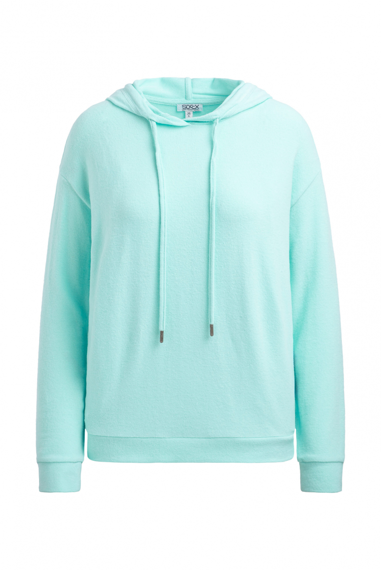 Hoodie aus Flauschstrick icy sea