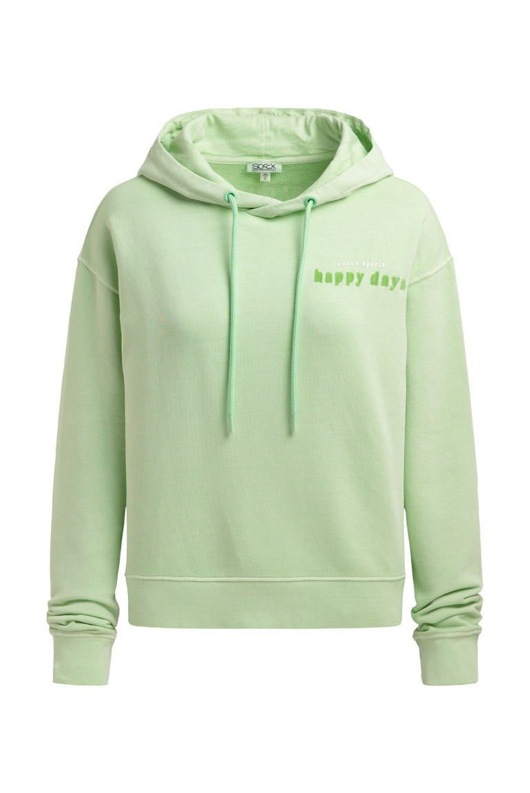 Hoodie mit dekorativem Rücken-Artwork milky green