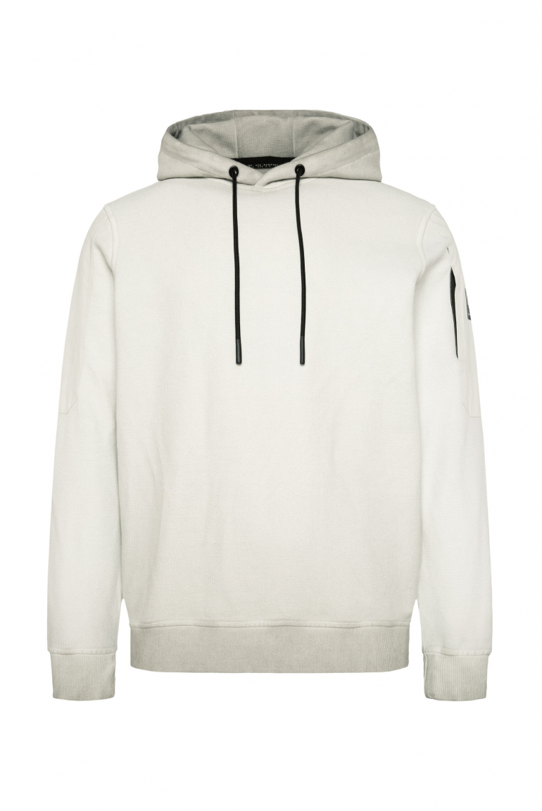 Hoodie Oil Dyed mit tonalen Ärmel-Patches stone