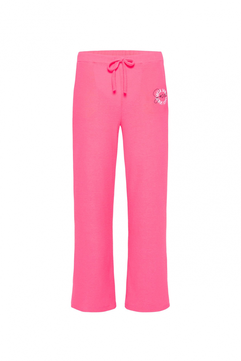Hose aus Flauschstrick Relaxed Fit neon pink