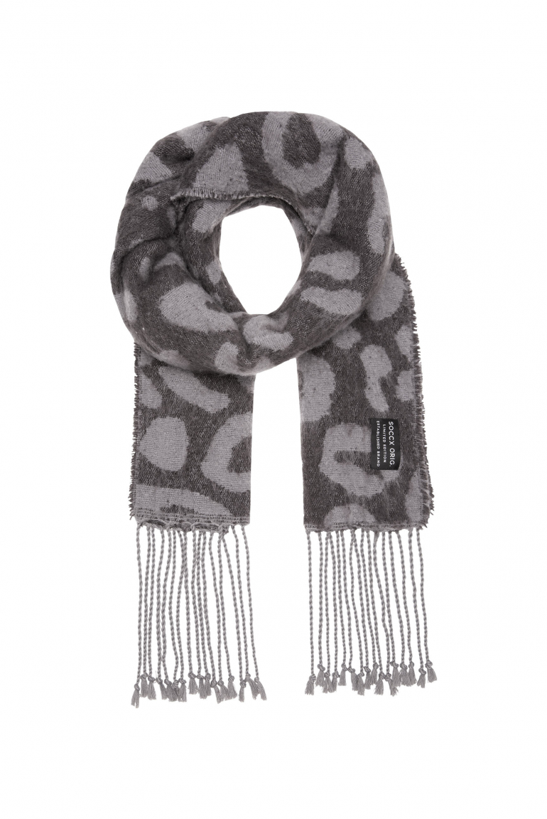 Jacquard-Schal mit Fransen smart grey