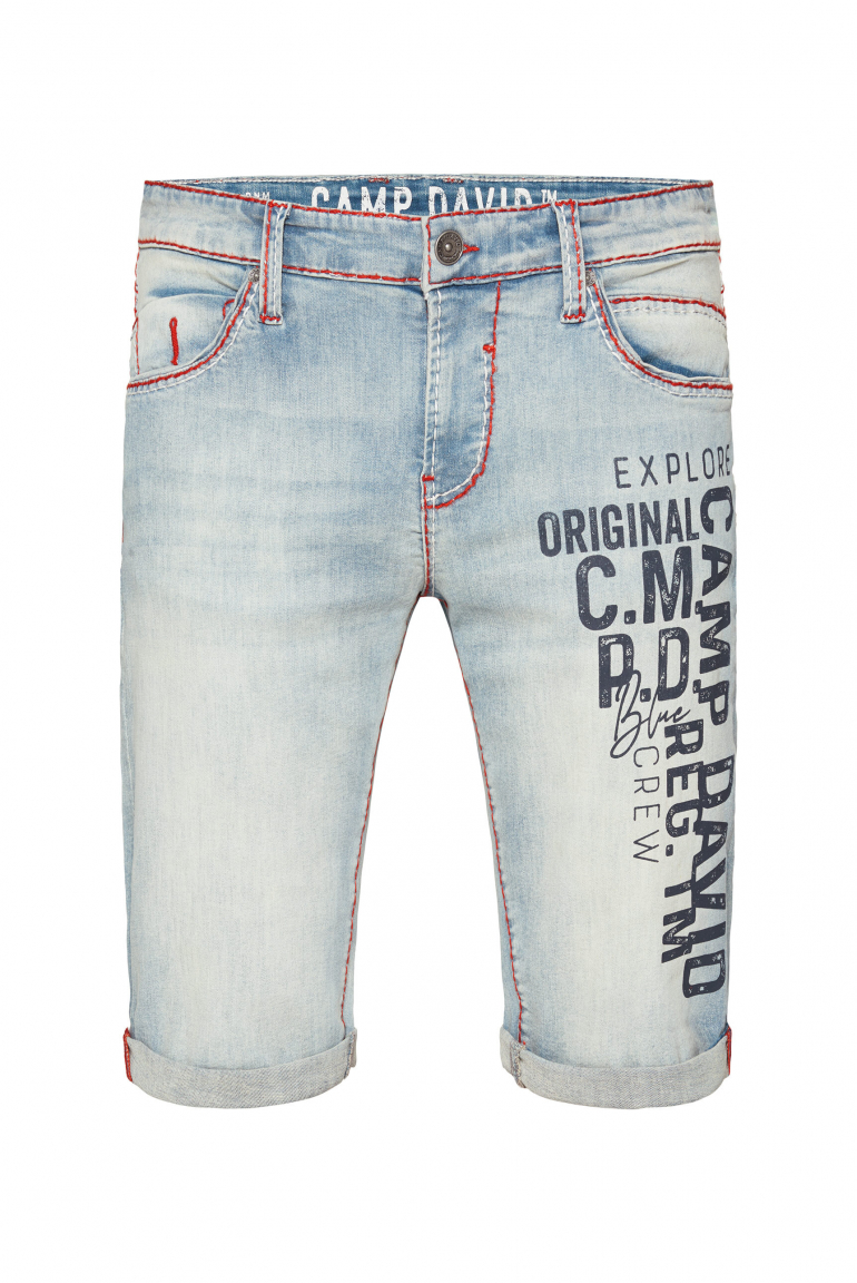 Jeans Shorts RO:BI Slim Fit light blue print