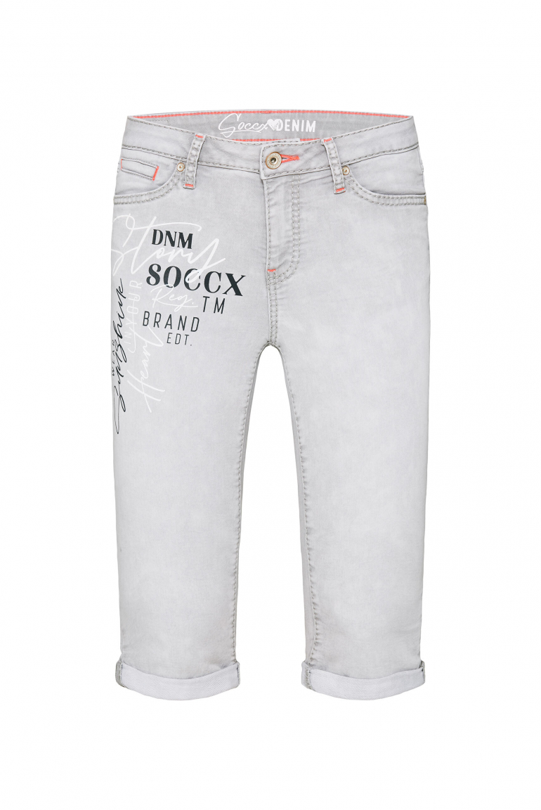 Jeans Shorts RO:MY Regular Fit white grey print jogg