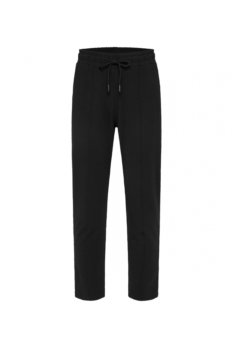 Jerseyhose mit Elastikbund und Biesen black