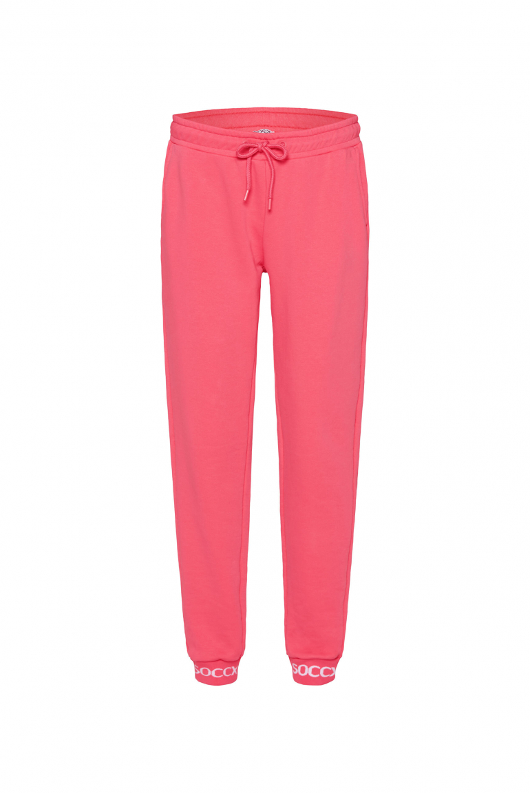 Jogginghose mit Logo-Bündchen coral pink