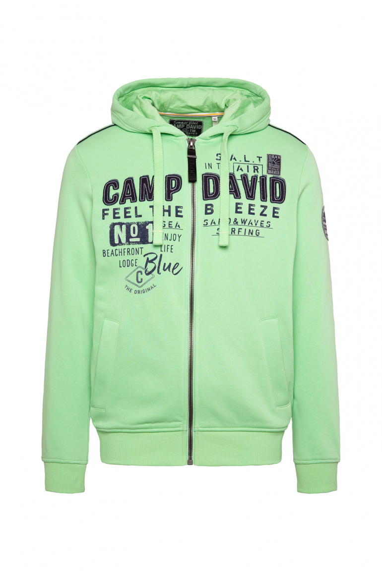 Kapuzensweatjacke mit Logo-Applikationen kiwi green