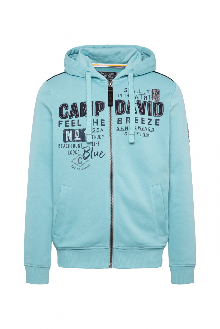Kapuzensweatjacke mit Logo-Applikationen fresh breeze