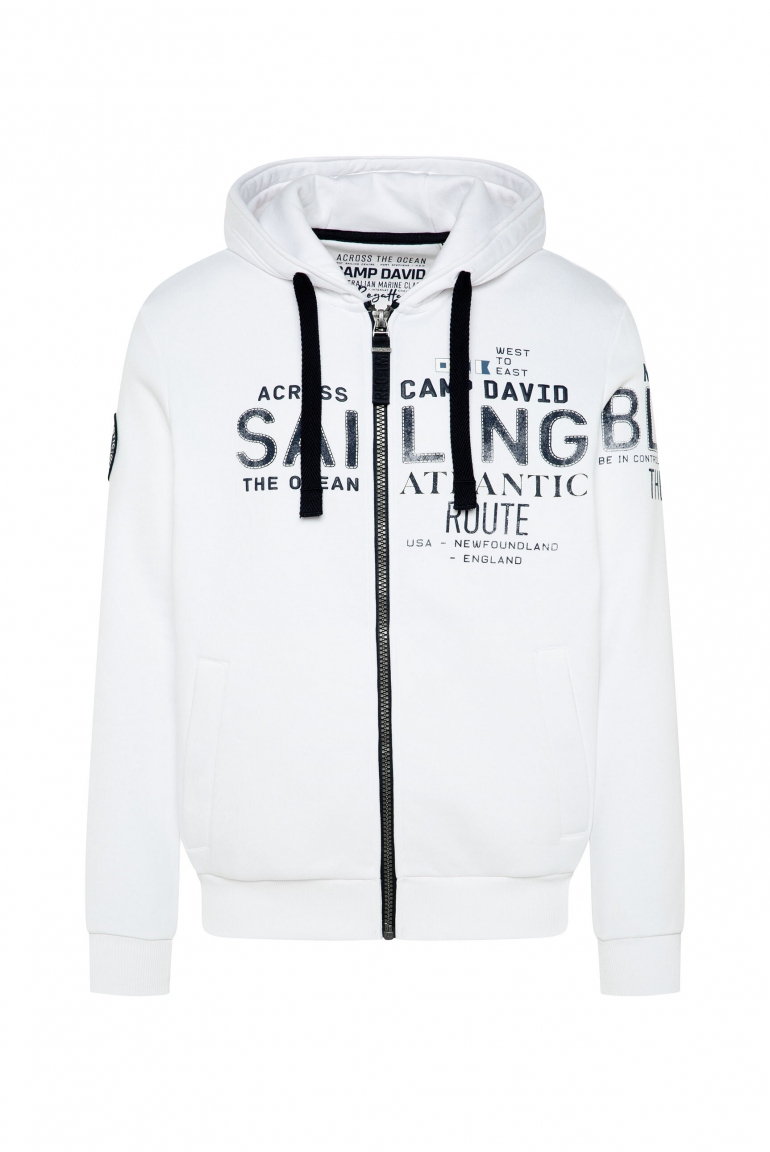 Kapuzensweatjacke mit Puffprints opticwhite