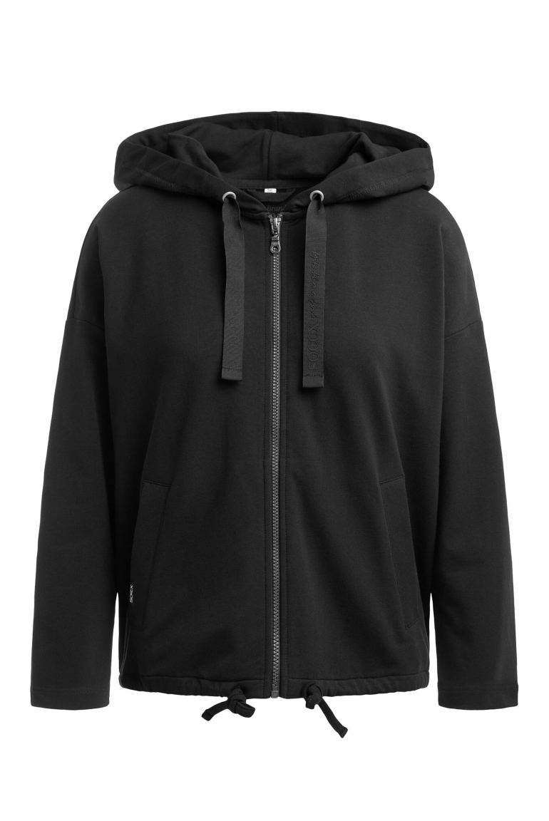 Kapuzensweatjacke mit Rücken-Print black