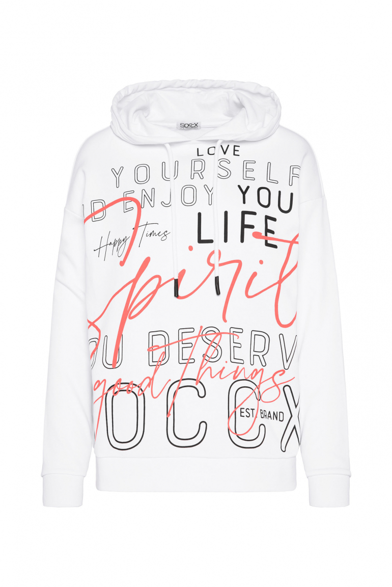 Kapuzensweatshirt mit XL-Wording opticwhite