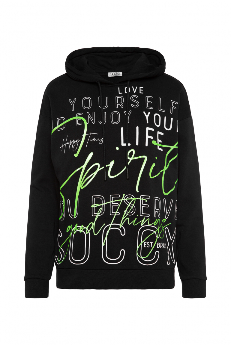 Kapuzensweatshirt mit XL-Wording black