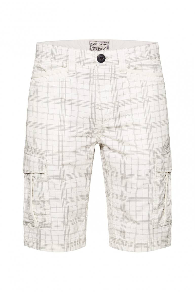Karierte Cargo Shorts mit tonigen Tapes kitt