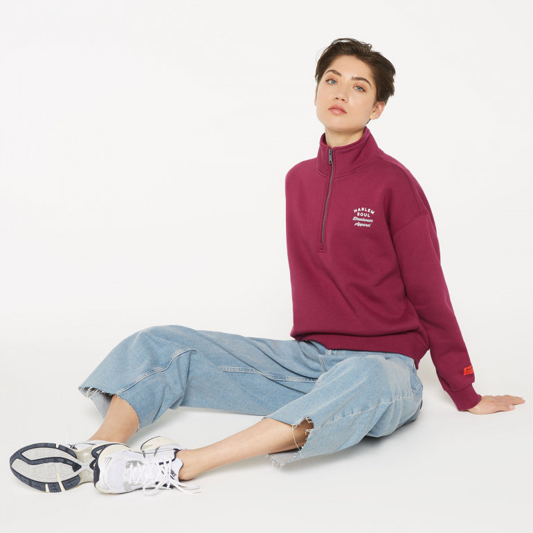 KAY-LA Troyer-Sweatshirt mit Back-Print grape