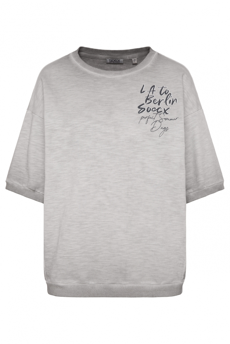 Kurzarm-Sweatshirt mit Label Print shadow