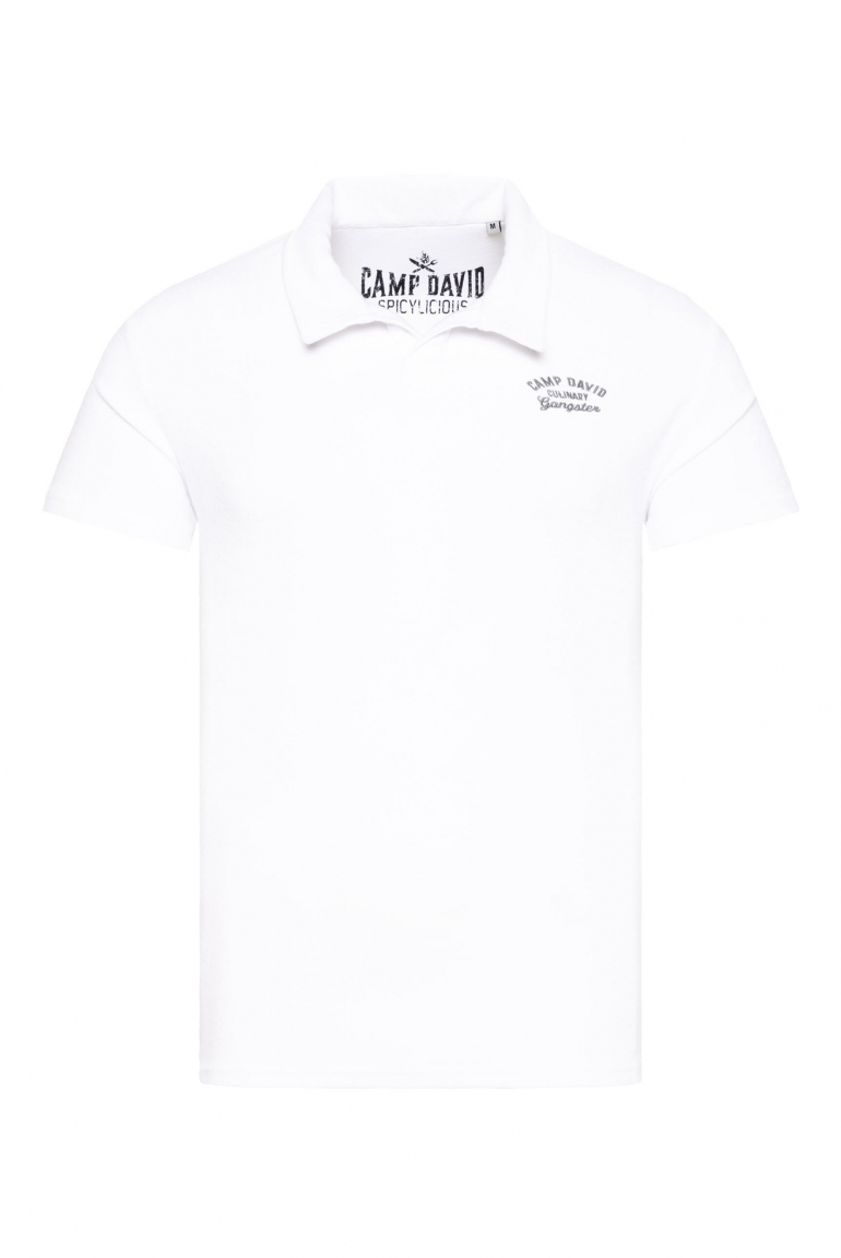 Kurzarmpolo im Frottee-Design opticwhite