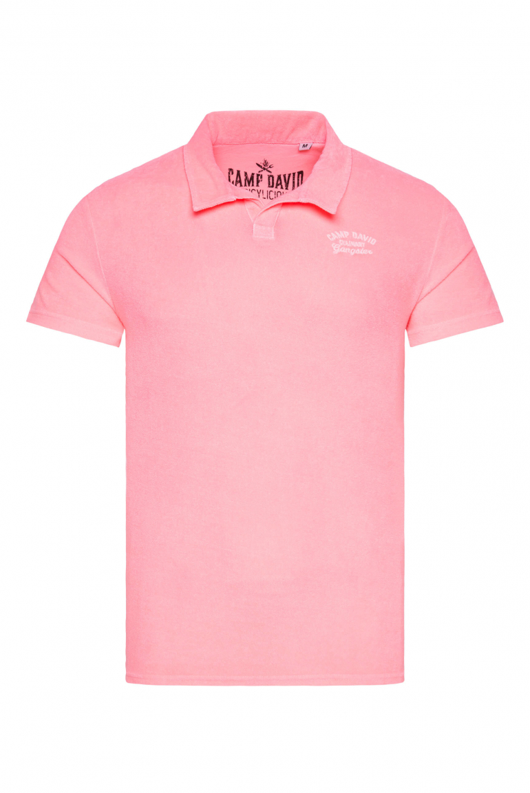 Kurzarmpolo im Frottee-Design neon punch