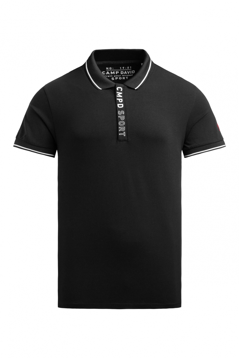 Kurzarmpolo mit Rücken-Artwork black